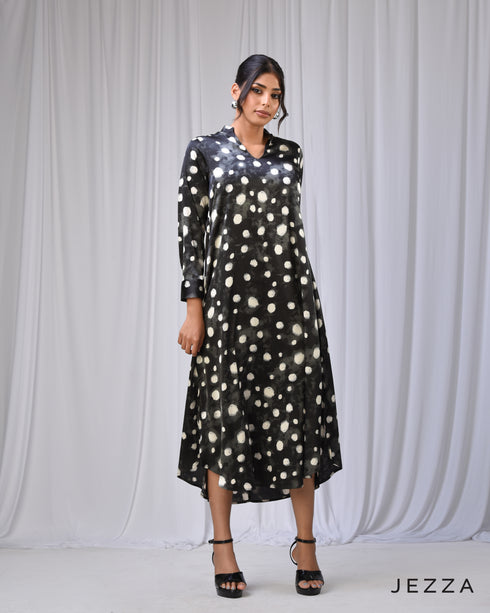 Versatile Grace: Midi Top-Dress with Mandarin Collar 70961